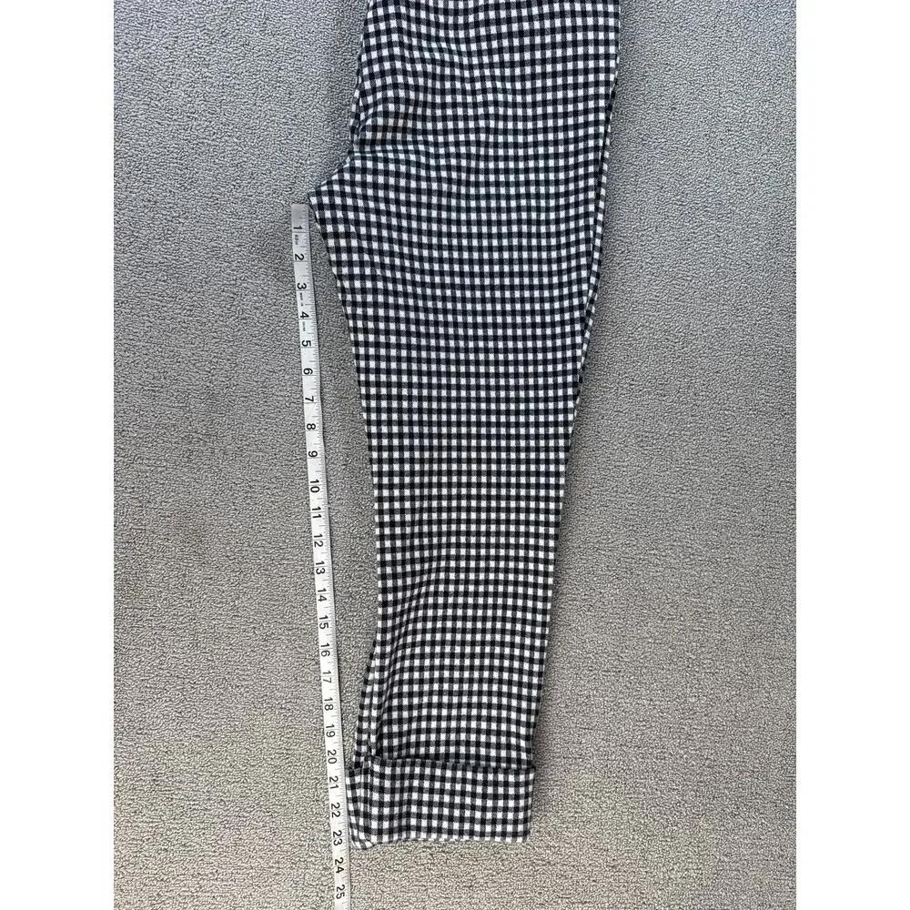 by Anthropologie Trouser Pant Capri The Essential Crop Flare Gingham Check 12 - Picture 9 of 10